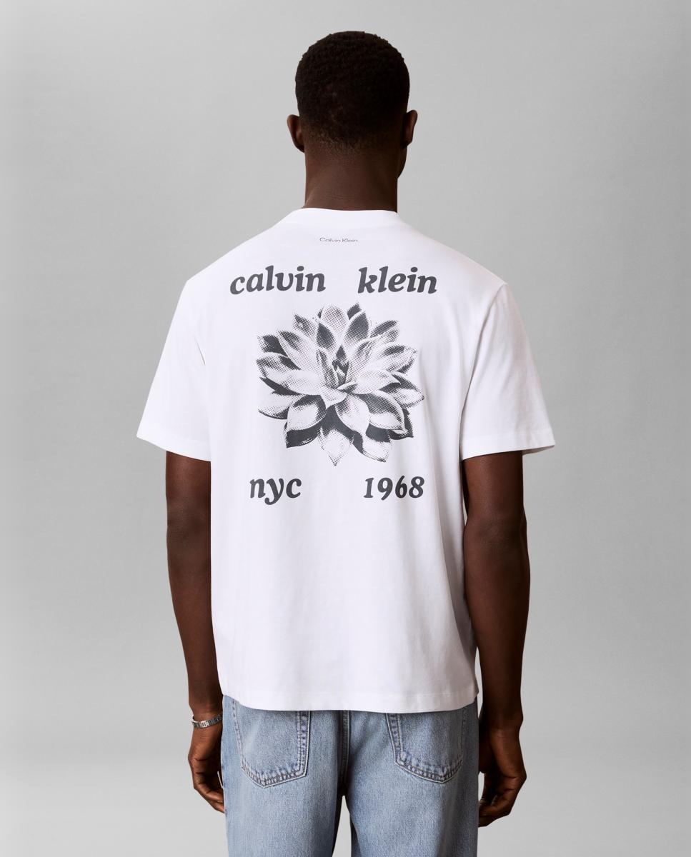 T-shirt com Estampado Gráfico nas Costas Branco-2
