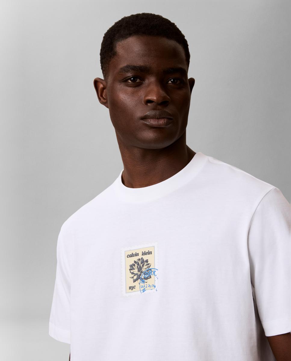 T-shirt com Estampado Gráfico nas Costas Branco-3