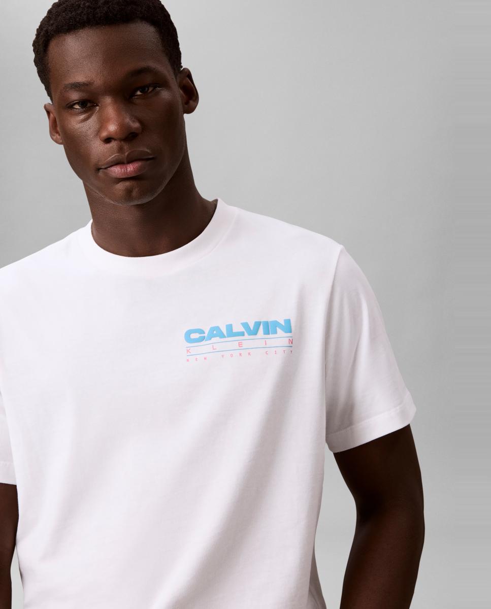 T-shirt com Estampado Gráfico nas Costas Branco-3