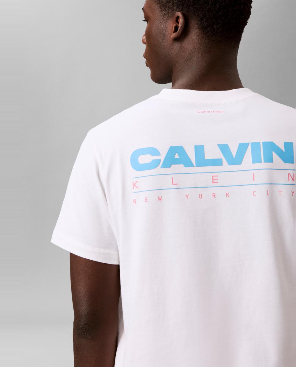 T-shirt com Estampado Gráfico nas Costas Branco-4
