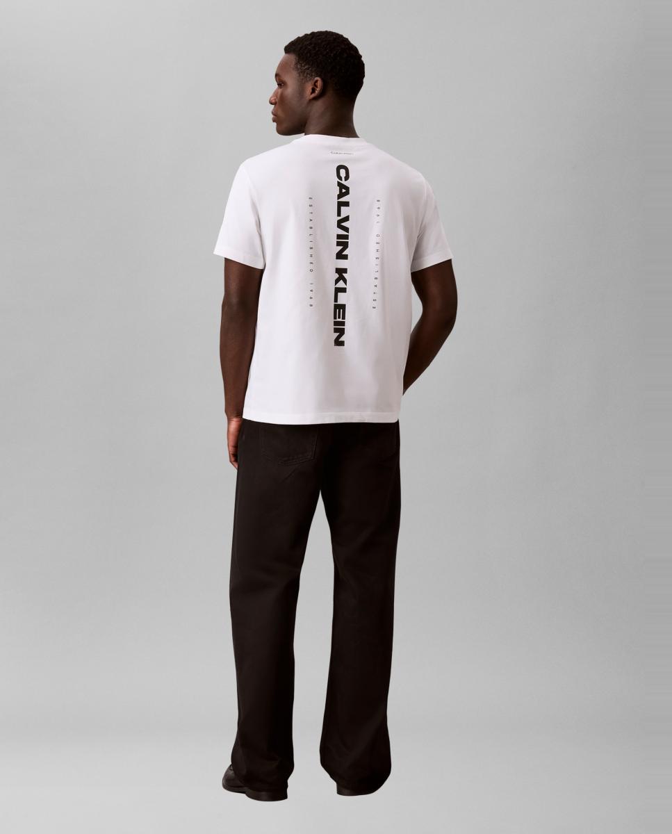 T-shirt com Estampado Gráfico nas Costas Branco-2