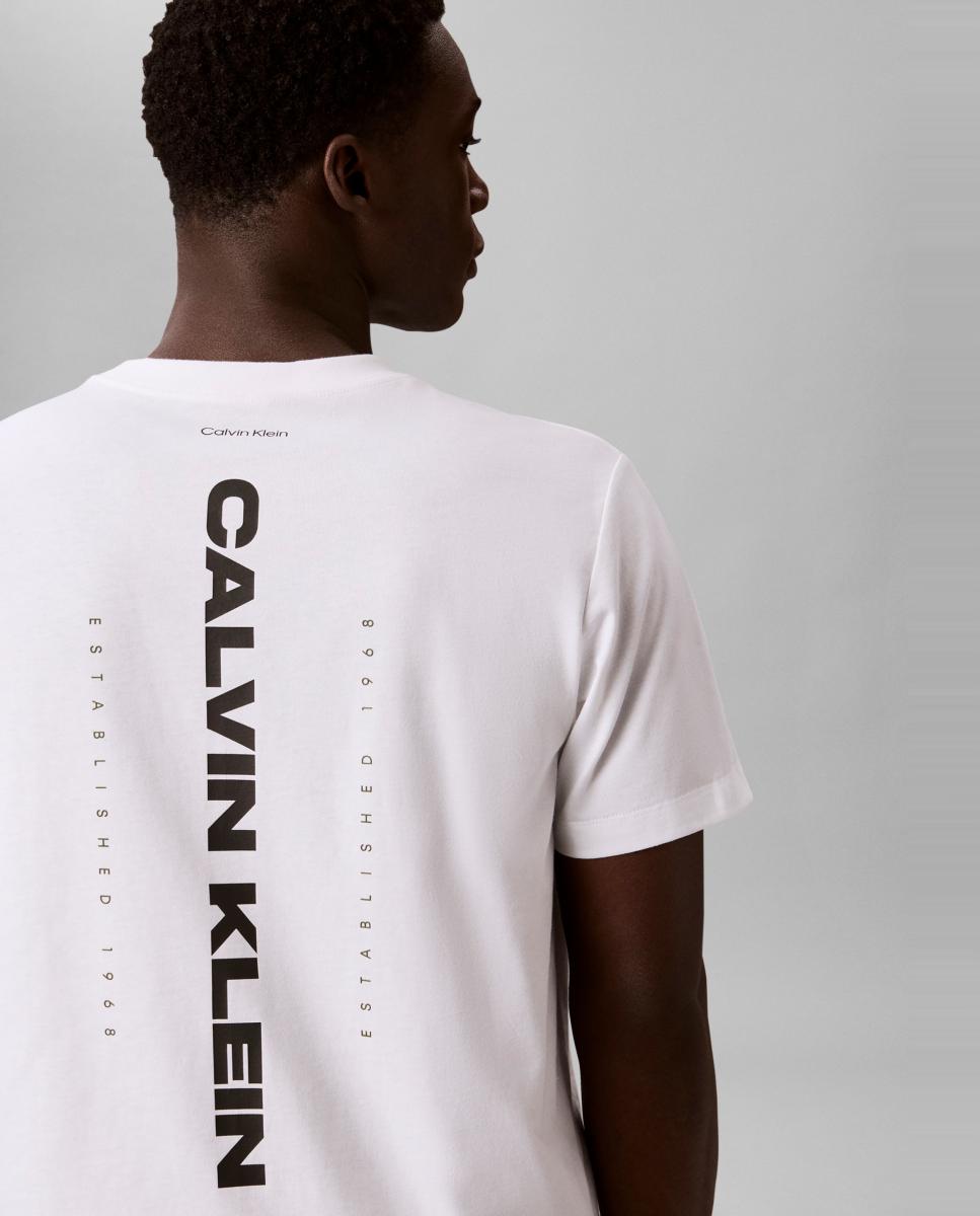 T-shirt com Estampado Gráfico nas Costas Branco-4