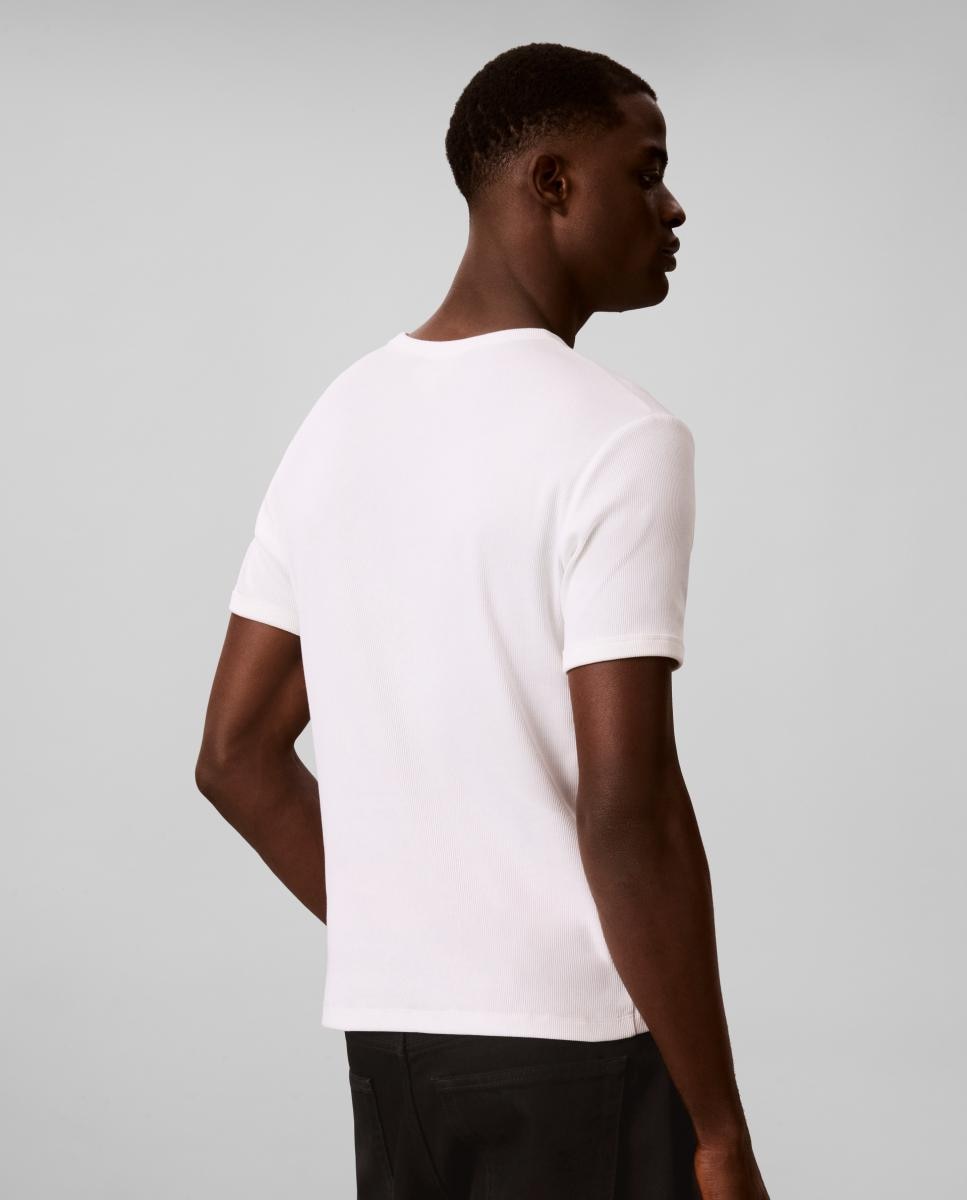 T-shirt Canelada com Logótipo Branco-2