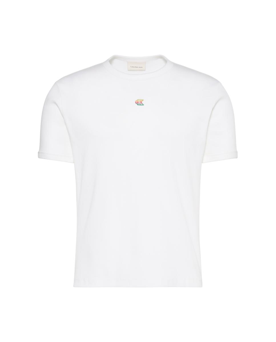 T-shirt Canelada com Logótipo Branco-5