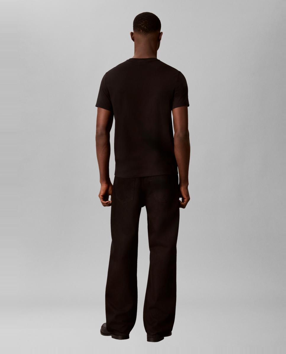 Camiseta Hombre slim algodón elástico bordado - Calvin Klein Jeans - Negro Negro-2