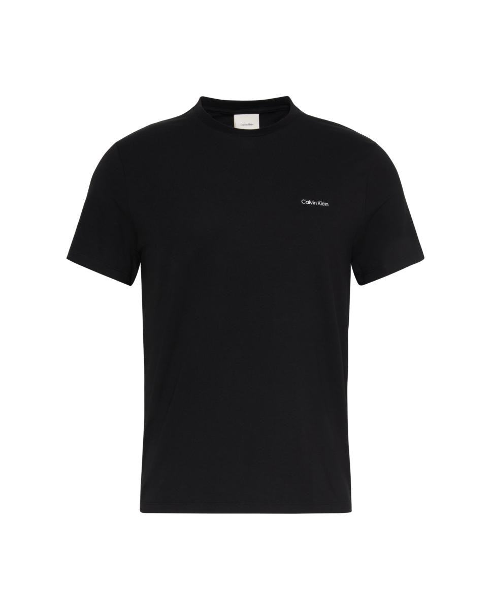 Camiseta Hombre slim algodón elástico bordado - Calvin Klein Jeans - Negro Negro-5