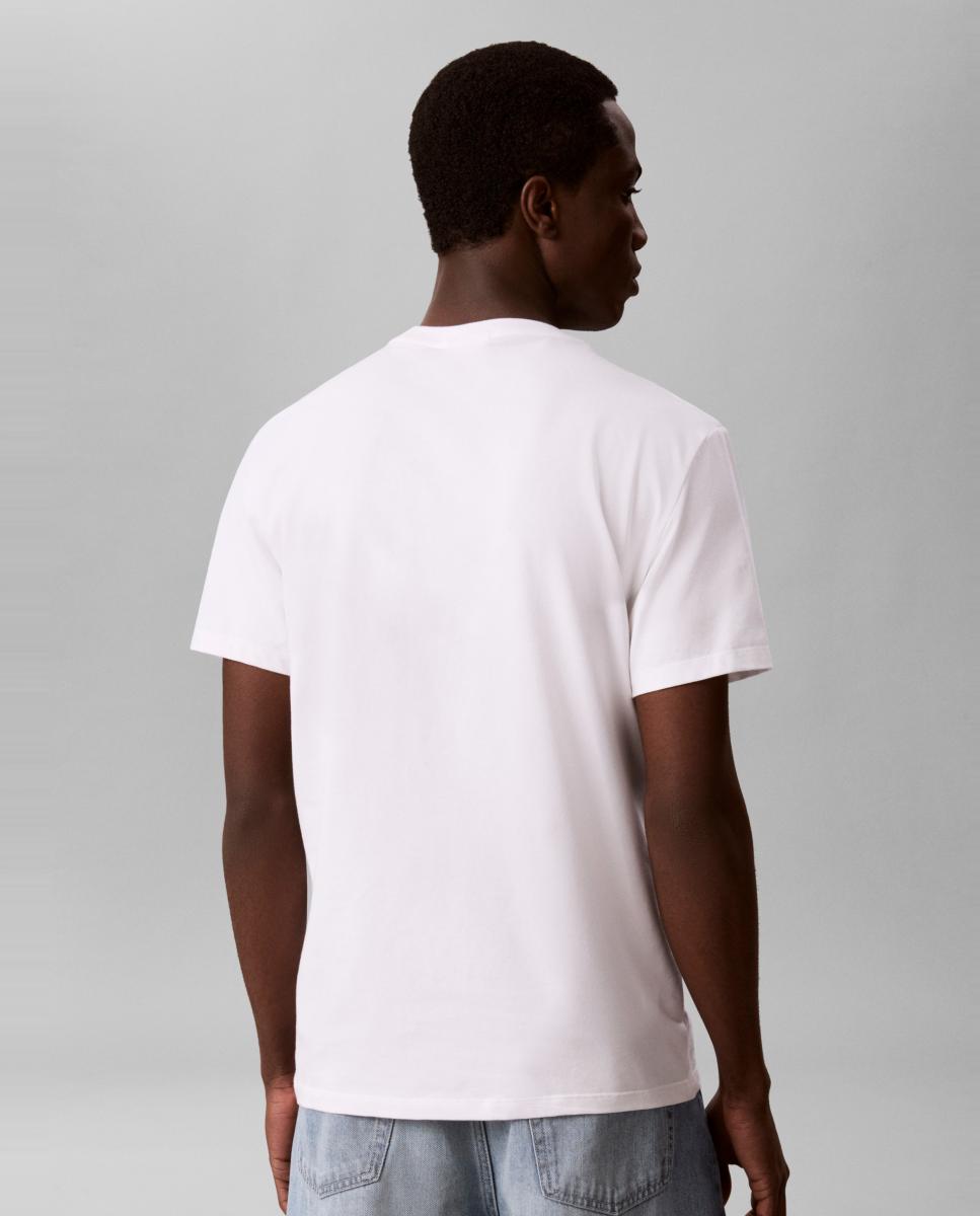 Camiseta Hombre slim algodón elástico bordado - Calvin Klein Jeans - Blanco Blanco-2
