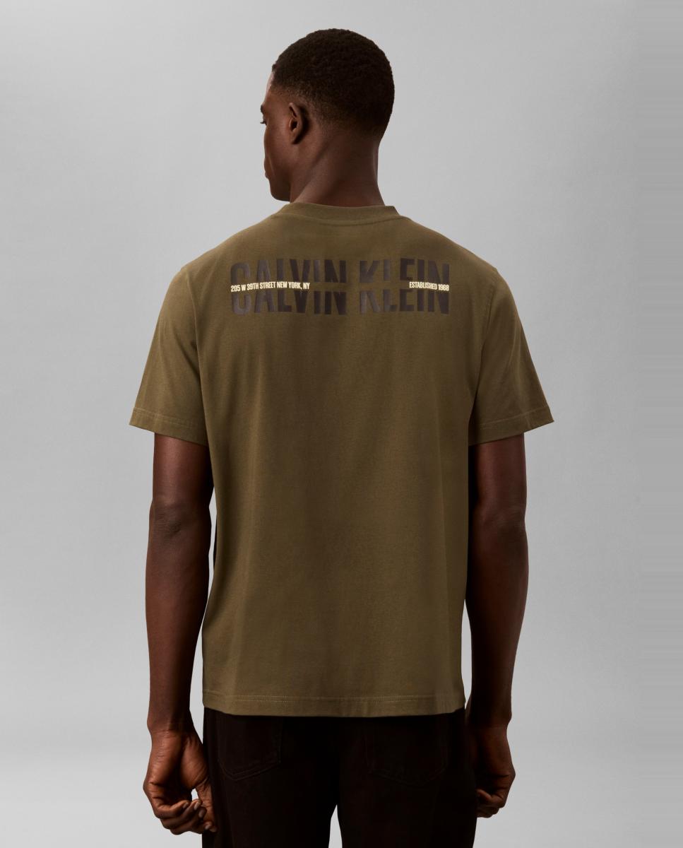 Camiseta Hombre gráfica Calvin espalda - Calvin Klein Jeans - Verde militar Verde militar-2