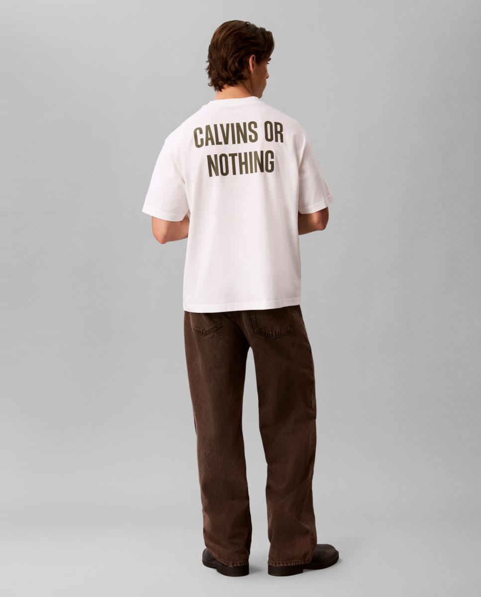Camiseta Hombre Calvin or nothing espalda - Calvin Klein Jeans - Blanco Blanco-2