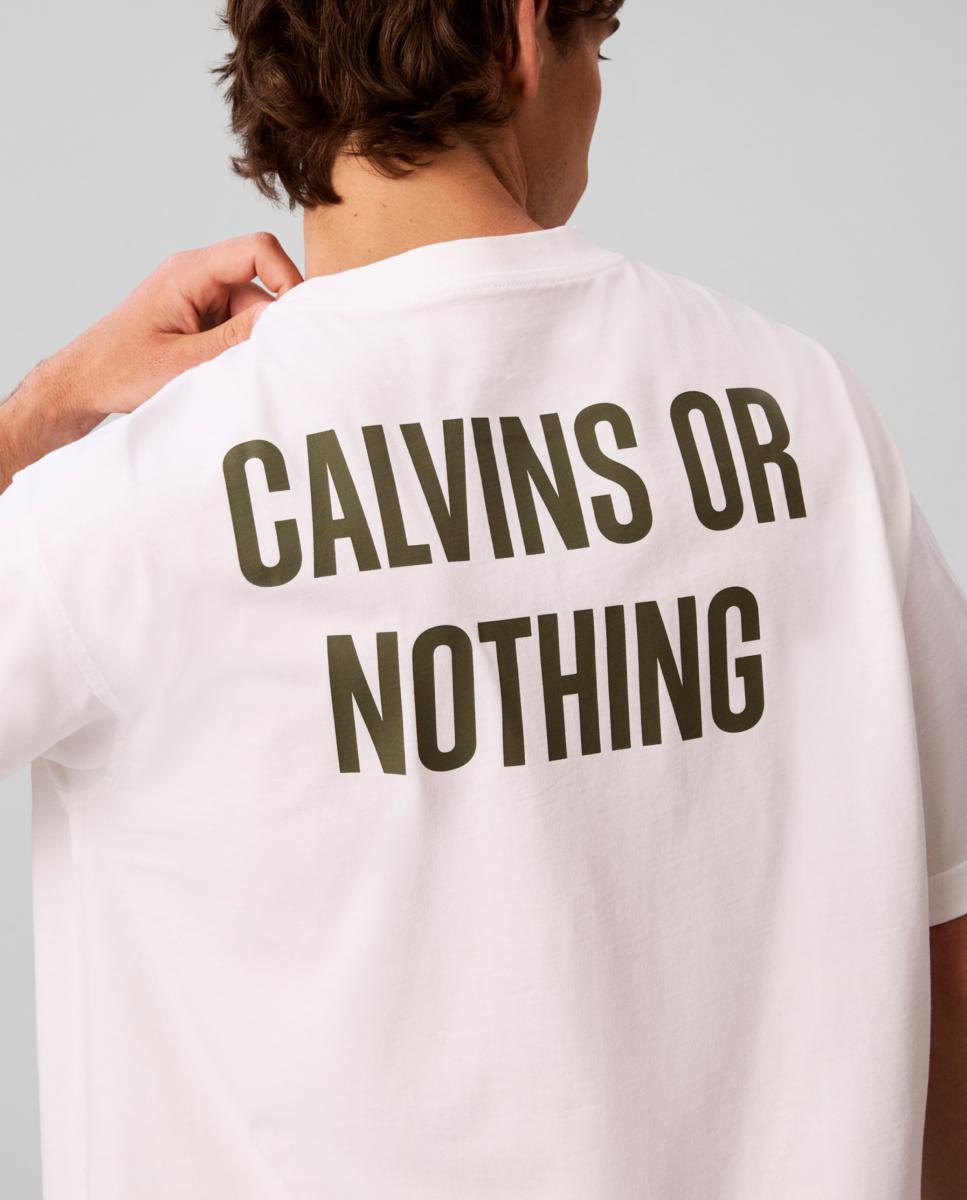 Camiseta Hombre Calvin or nothing espalda - Calvin Klein Jeans - Blanco Blanco-4