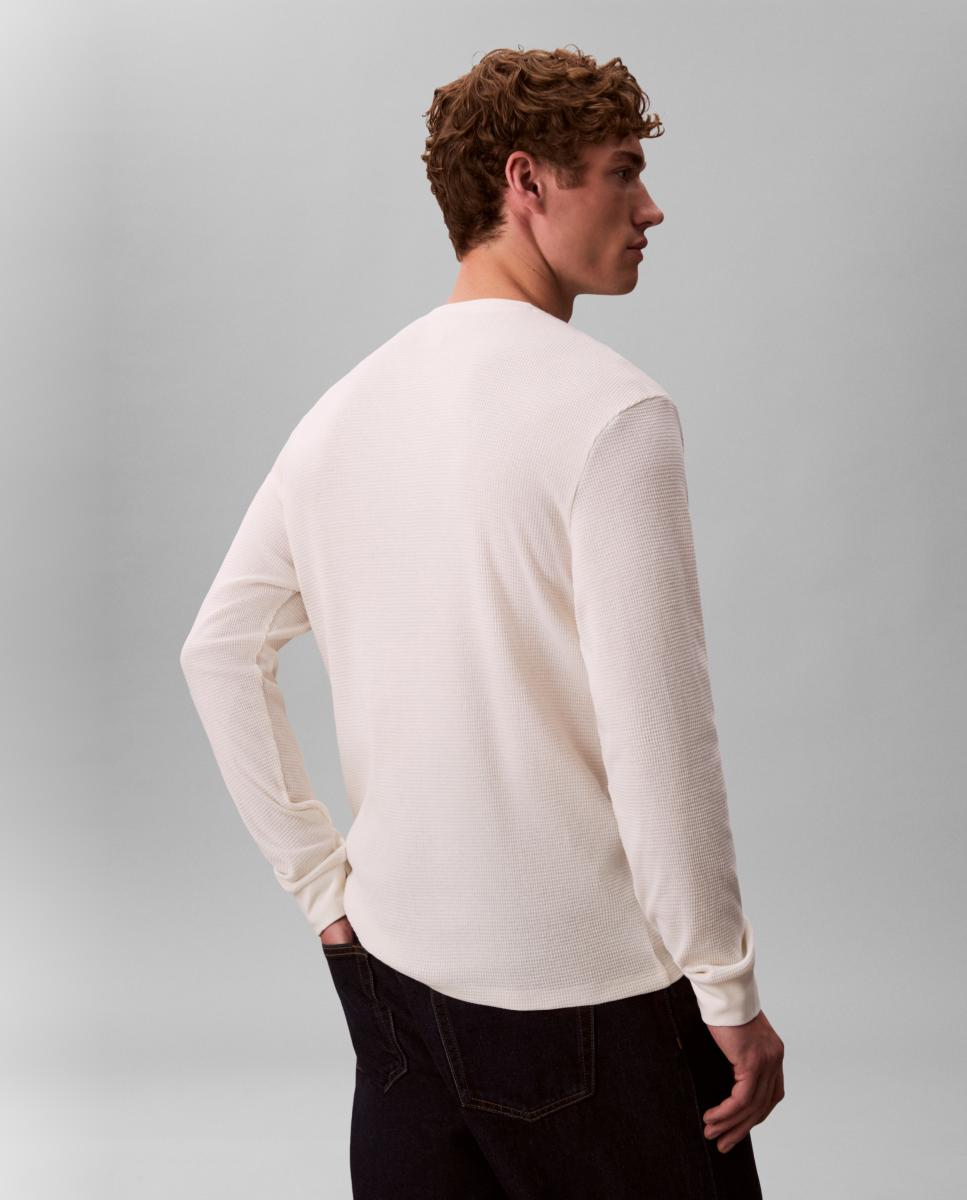 Camiseta Hombre de manga larga con logo - Calvin Klein Jeans - Crudo Crudo-2