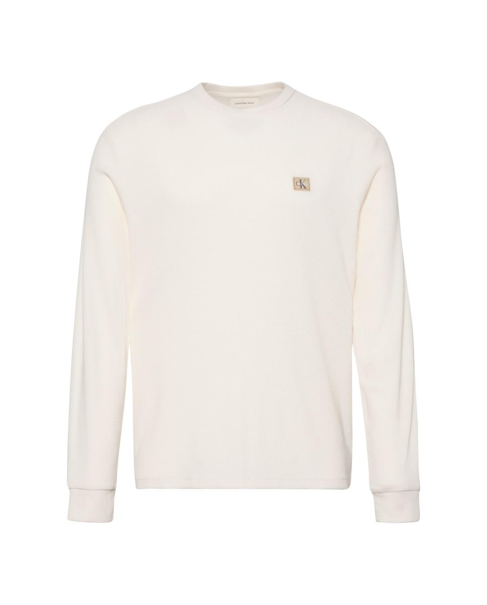 Camiseta Hombre de manga larga con logo - Calvin Klein Jeans - Crudo Crudo-5