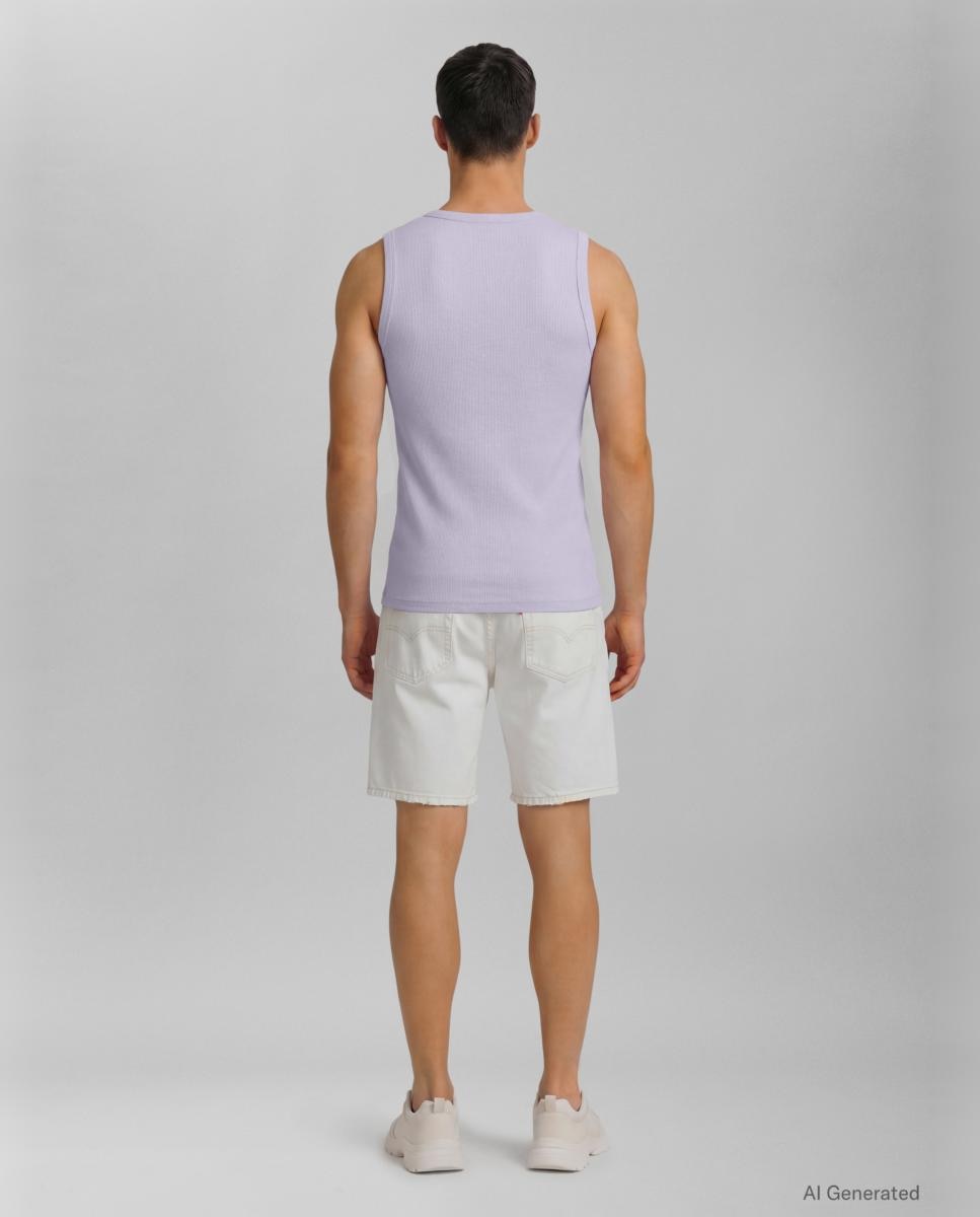 T-shirt com Estampado Gráfico nas Costas Lilás-2