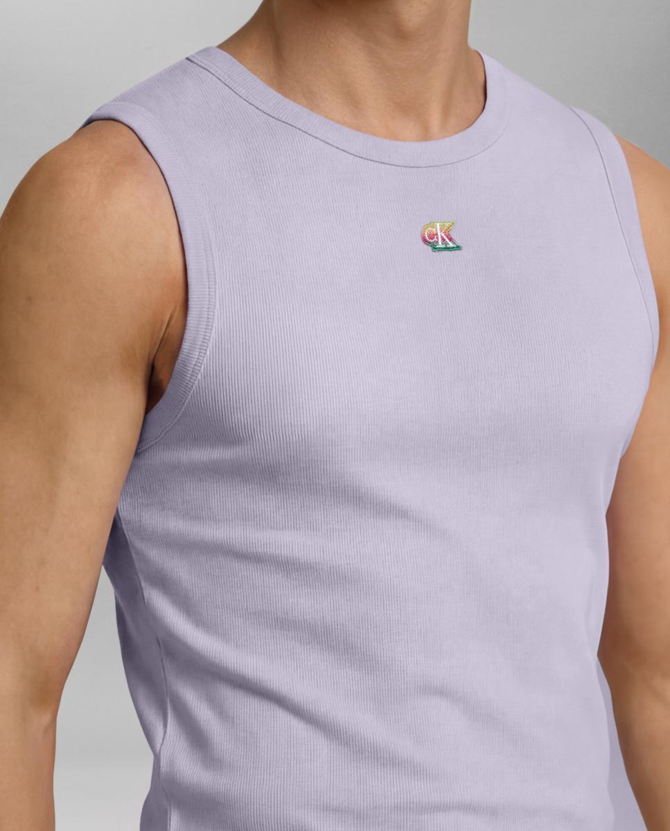 T-shirt com Estampado Gráfico nas Costas Lilás-3