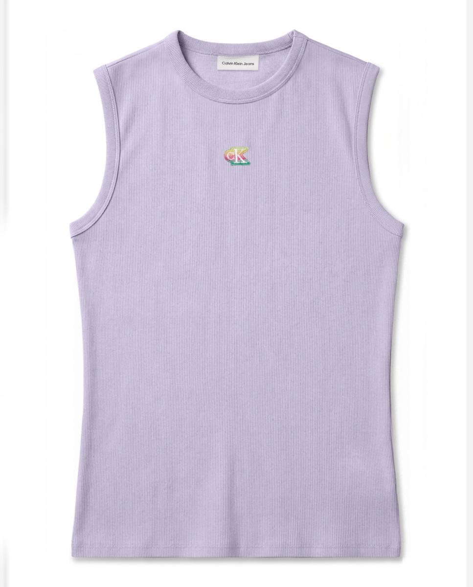T-shirt com Estampado Gráfico nas Costas Lilás-4