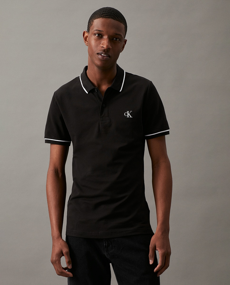 Polo Piqué Slim  - Preto Preto-1