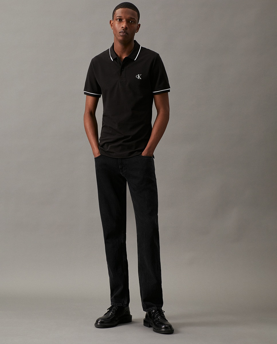 Polo Piqué Slim  - Preto Preto-6