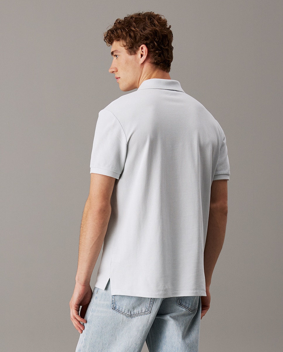 Polo de Manga Curta com Logótipo Azul-claro-2