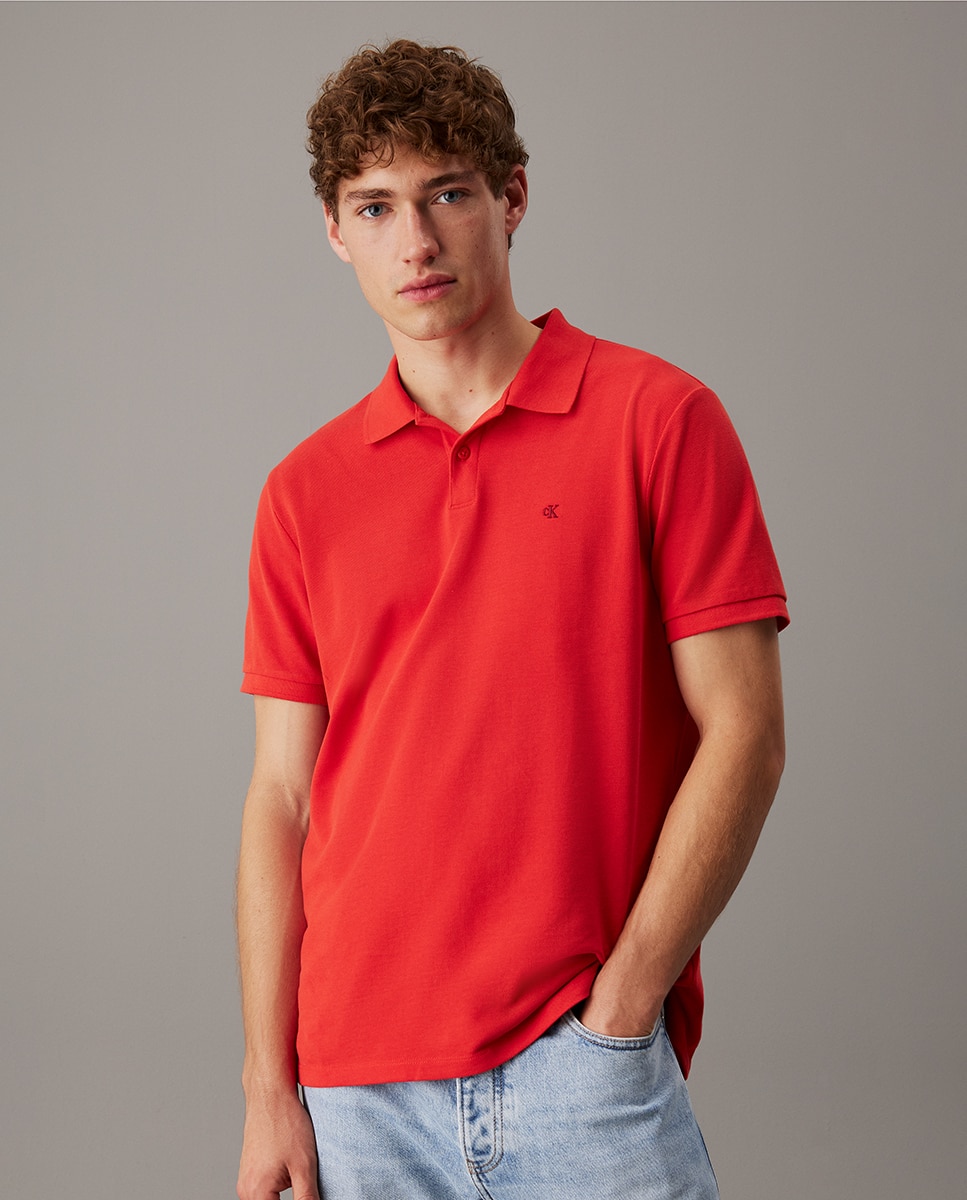 Polo de Manga Curta com Logótipo Vermelho-1