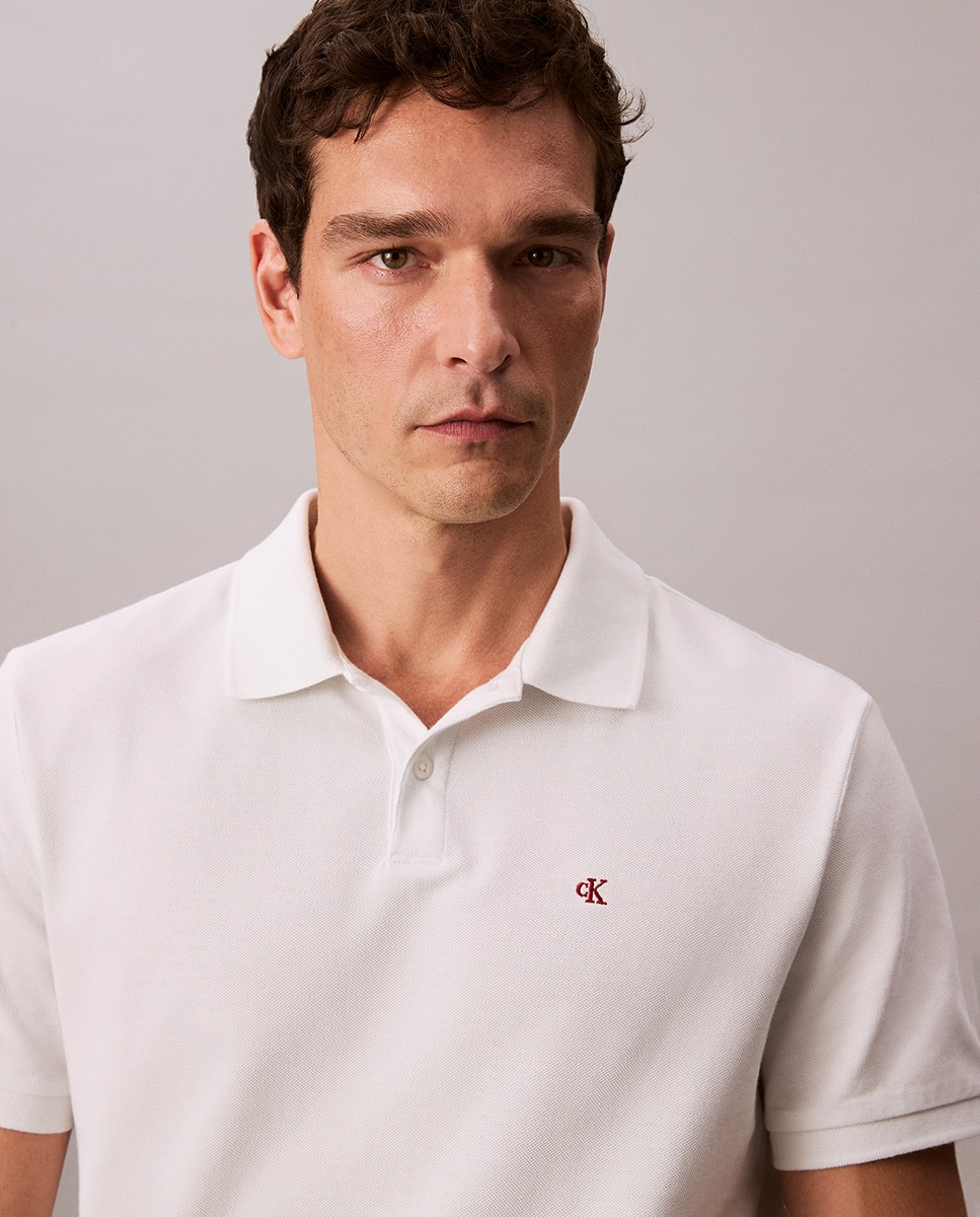 Polo Piqué com Monograma Branco-3