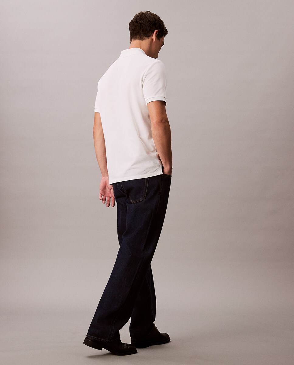 Polo Piqué com Monograma Branco-5