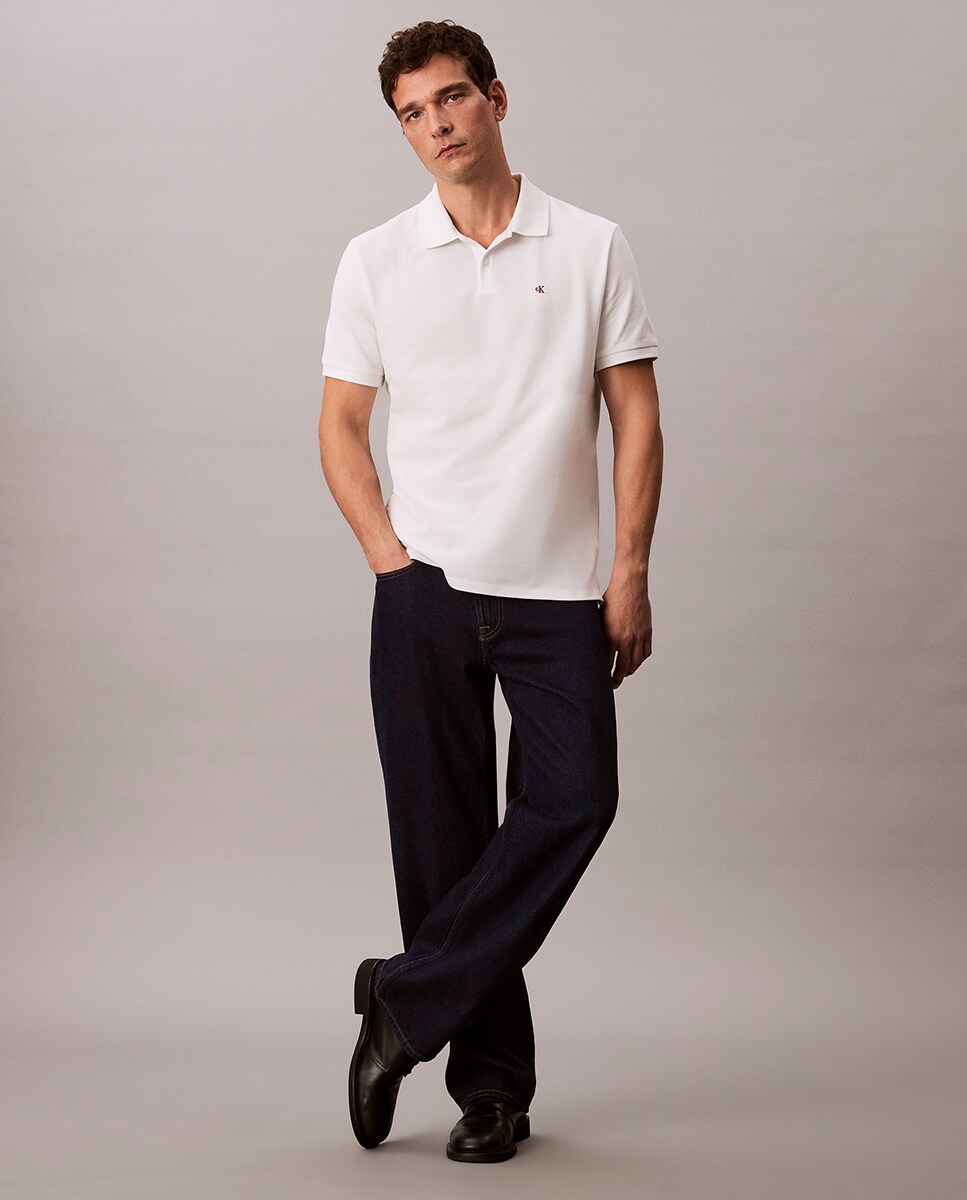 Polo Piqué com Monograma Branco-7