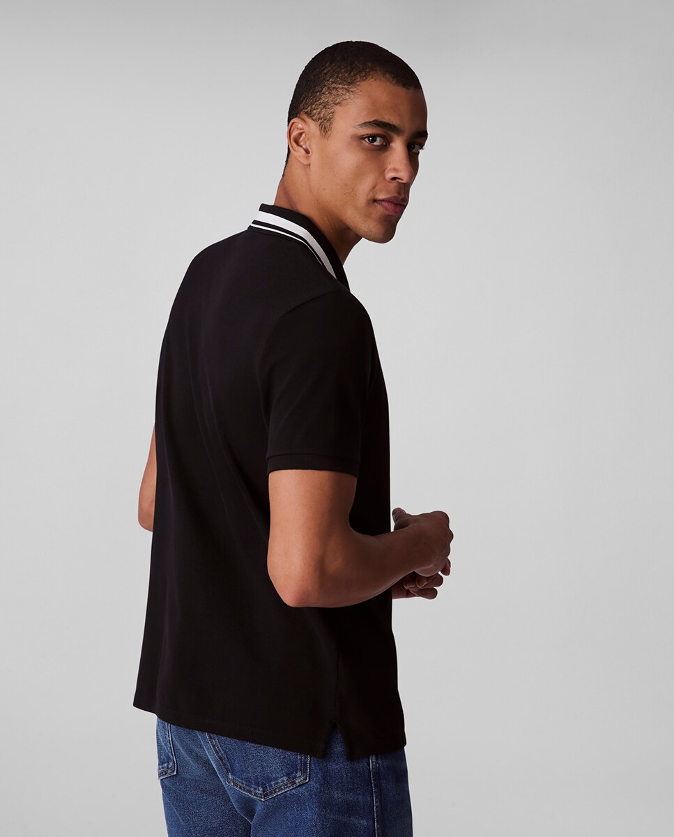 Polo de Piqué com Logótipo Preto-2