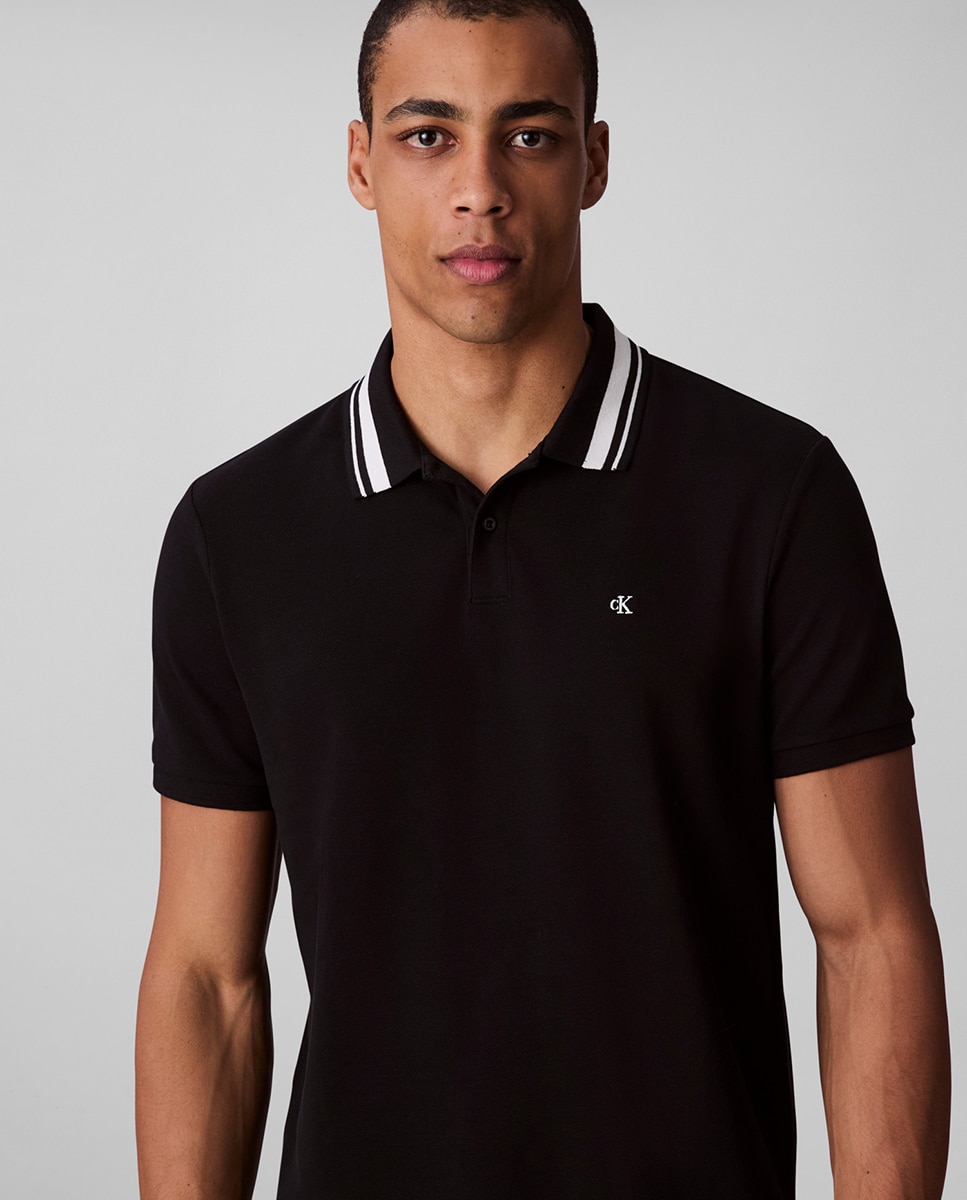 Polo de Piqué com Logótipo Preto-3