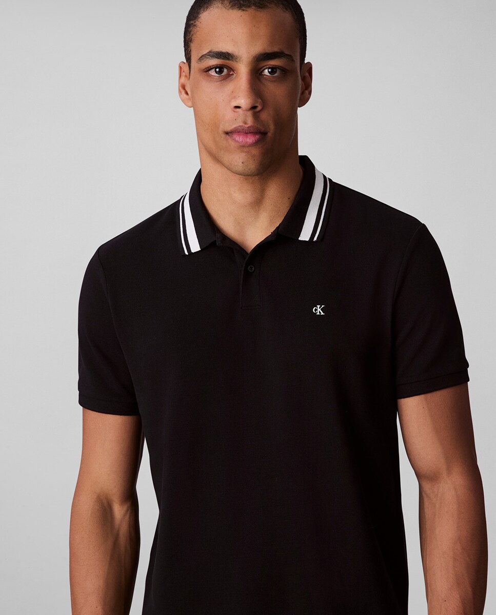 Polo de Piqué com Logótipo Preto-3