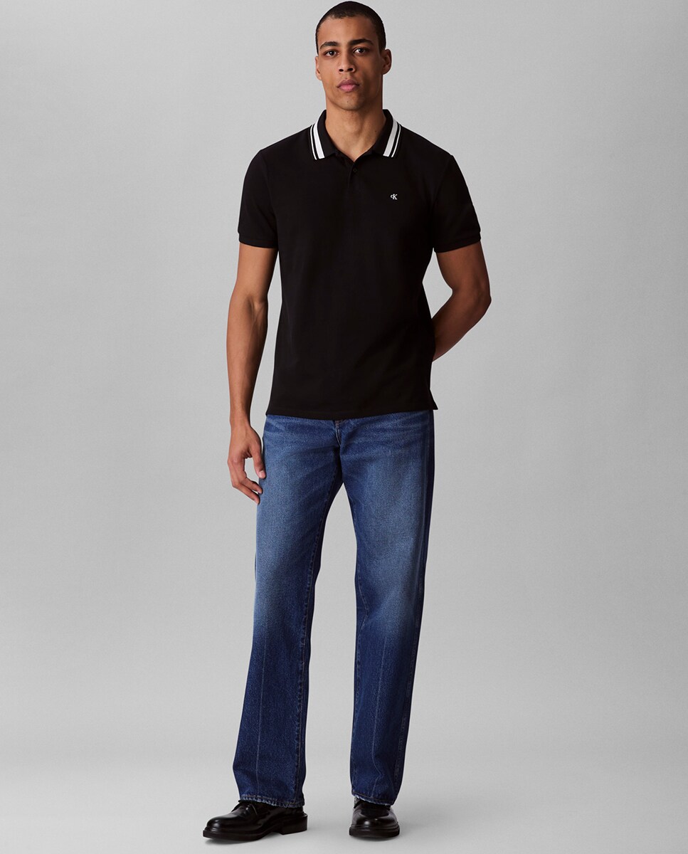 Polo de Piqué com Logótipo Preto-6