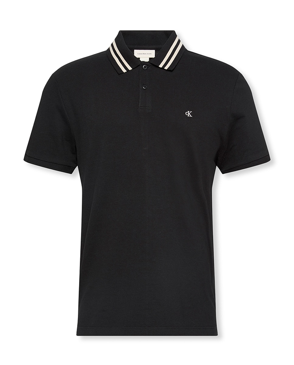 Polo de Piqué com Logótipo Preto-5
