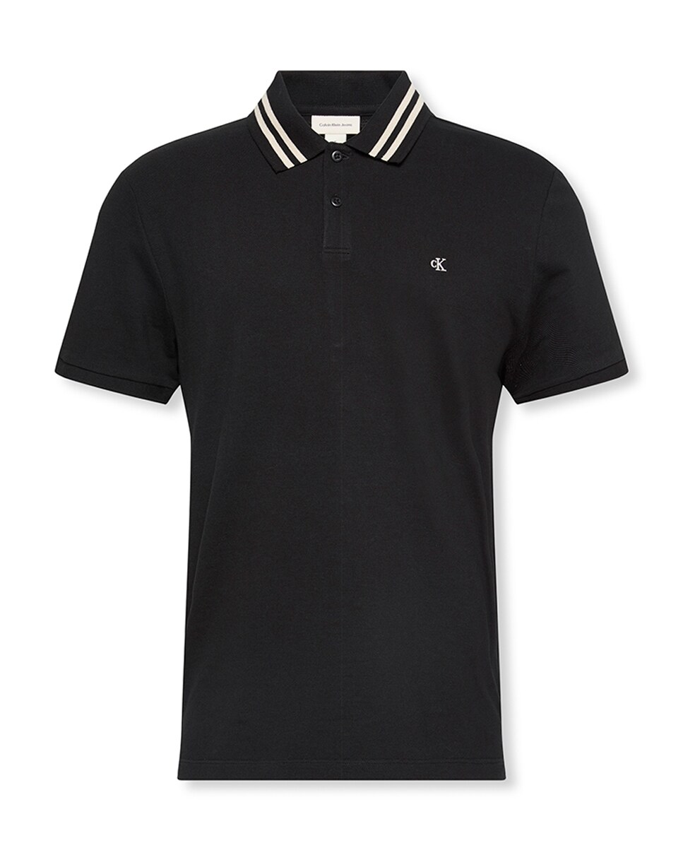 Polo de Piqué com Logótipo Preto-5