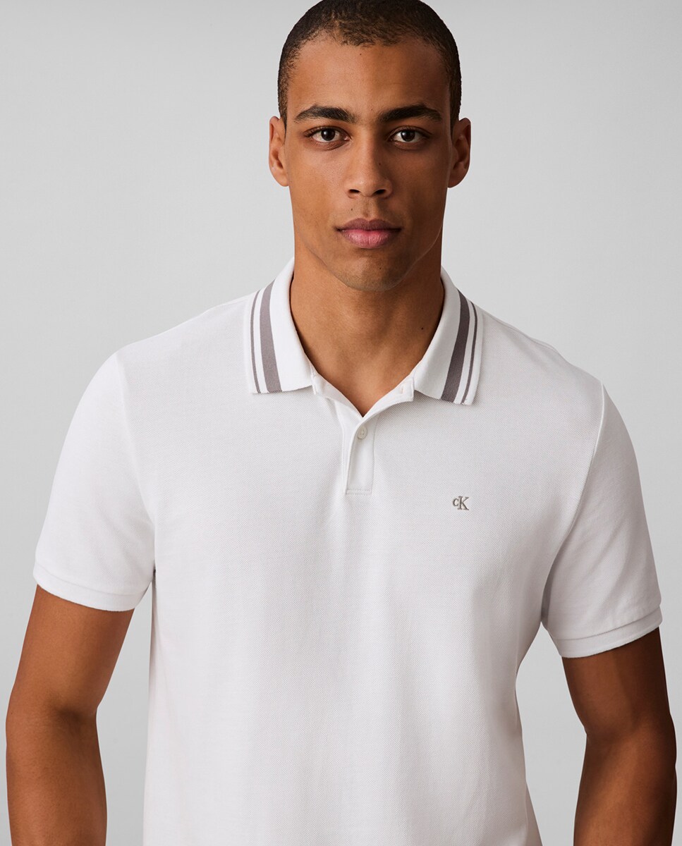 Polo de Piqué com Logótipo Branco-3