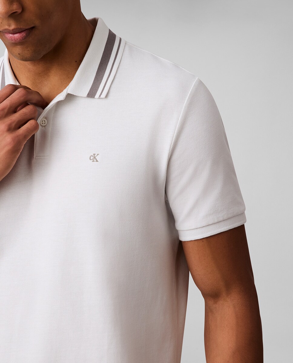 Polo de Piqué com Logótipo Branco-4