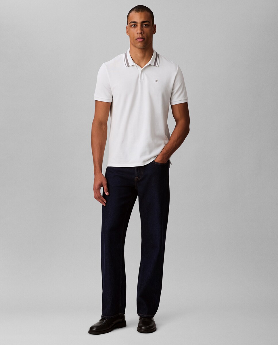 Polo de Piqué com Logótipo Branco-6