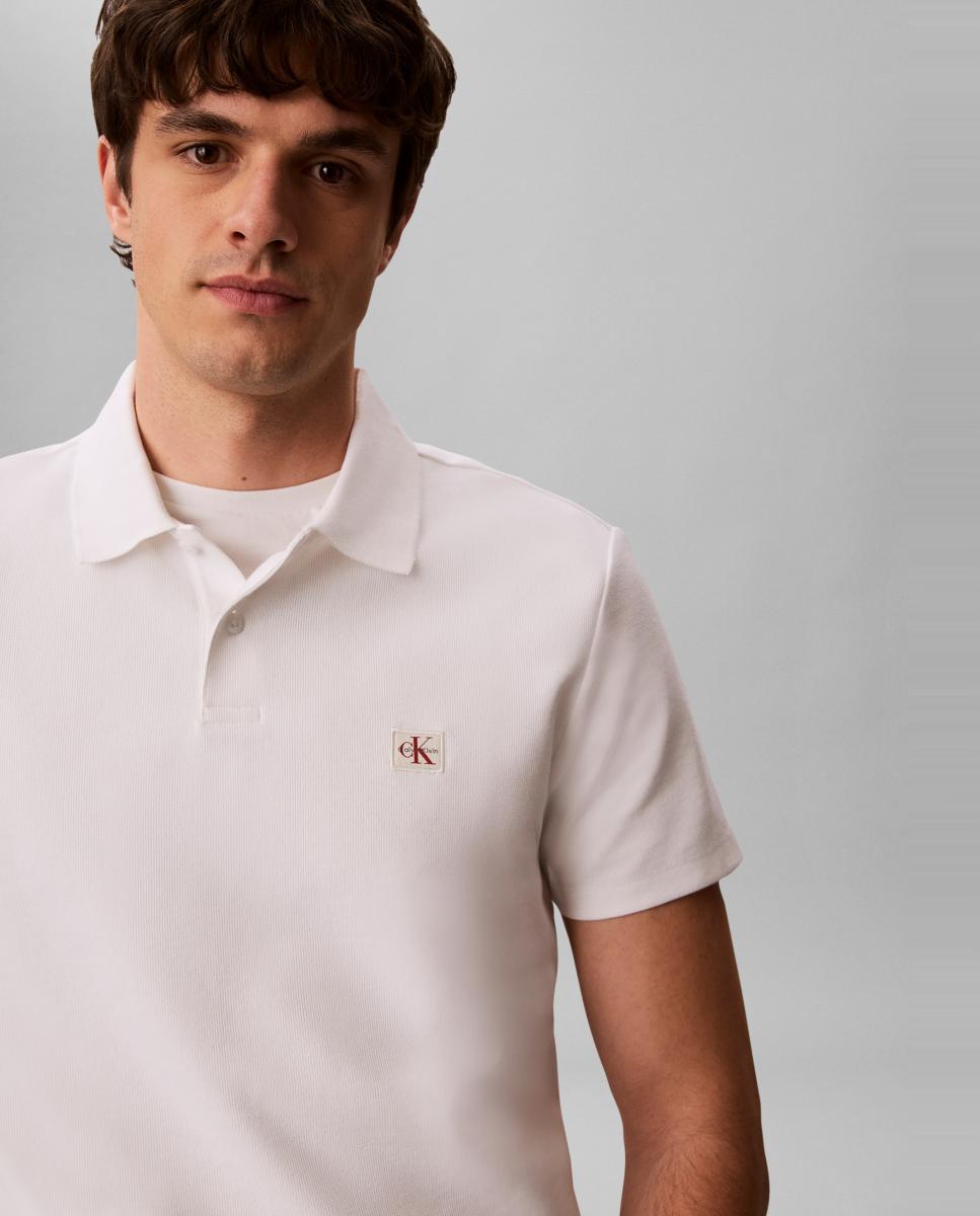 Polo Waffle com Logótipo Branco-4