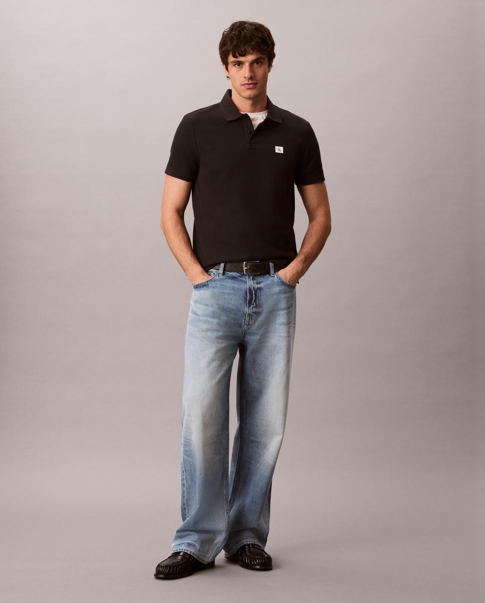 Polo Waffle com Logótipo Preto-5