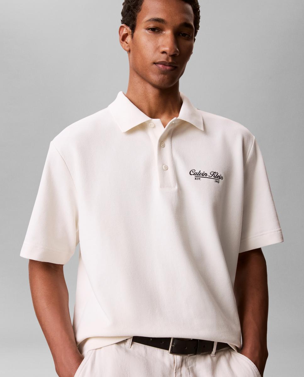 Polo Piqué com Estampado Gráfico Cru-3