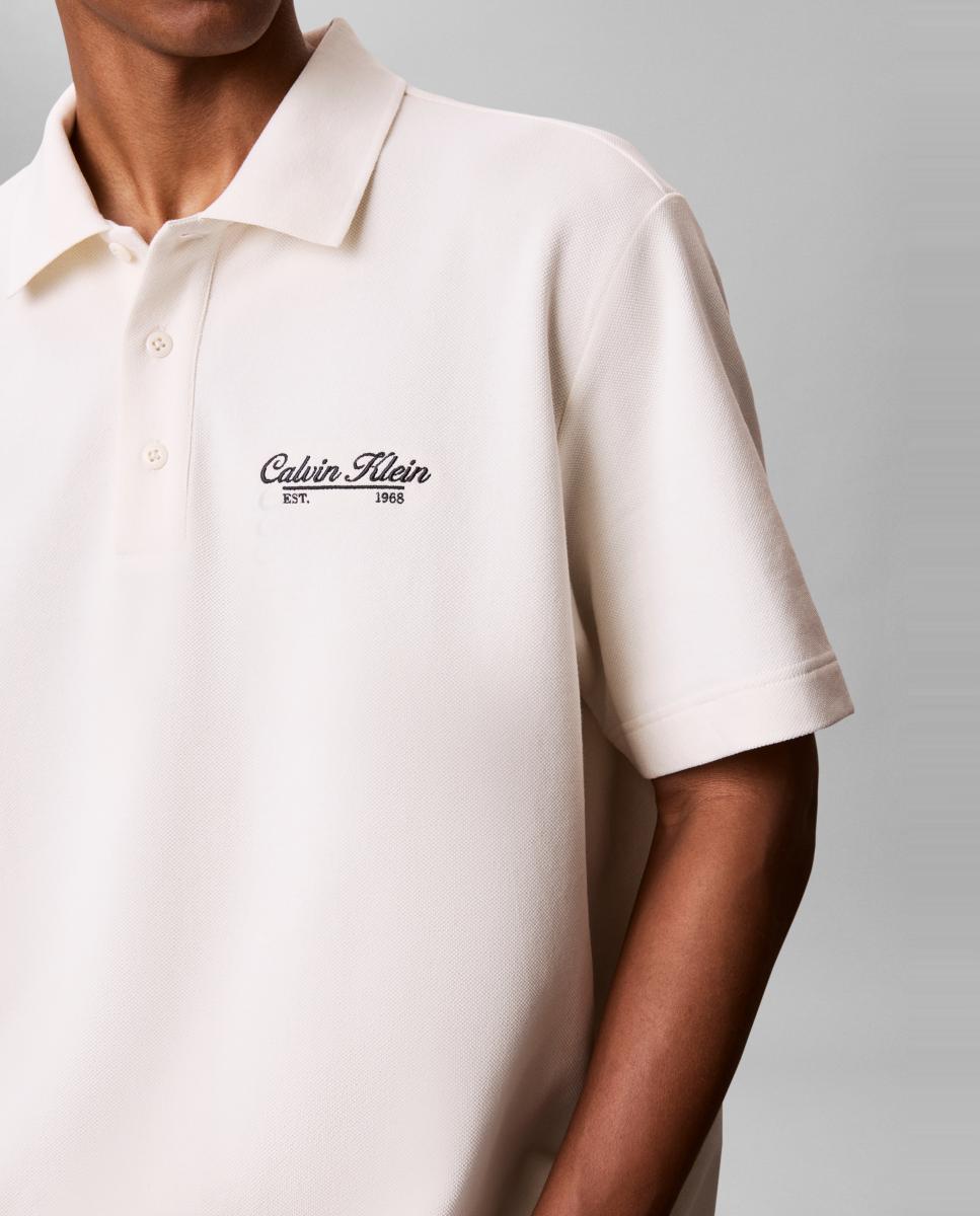 Polo Piqué com Estampado Gráfico Cru-4