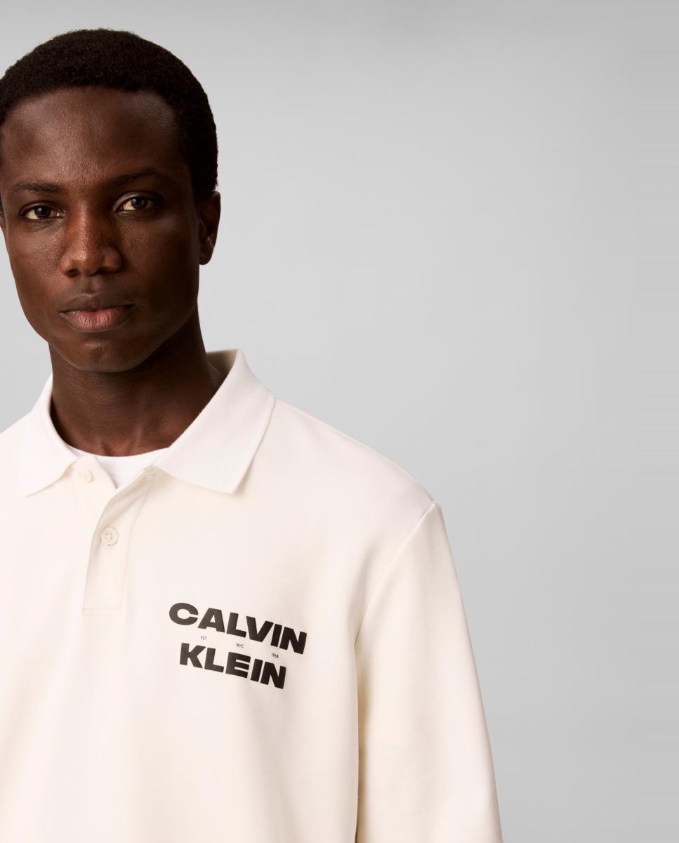 Imagen 3 de Polo Hombre manga larga con logo - Calvin Klein Jeans - Crudo Crudo