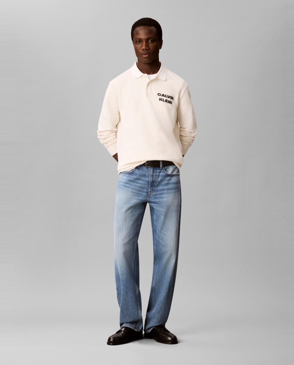 Imagen 6 de Polo Hombre manga larga con logo - Calvin Klein Jeans - Crudo Crudo
