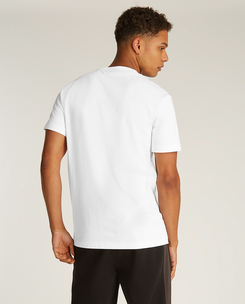 T-shirt de Manga Curta com Monograma Branco-2