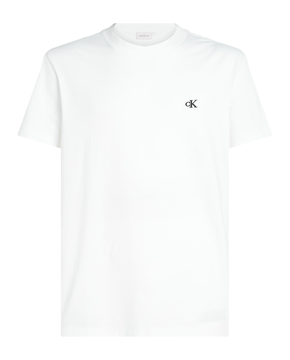 T-shirt de Manga Curta com Monograma Branco-3