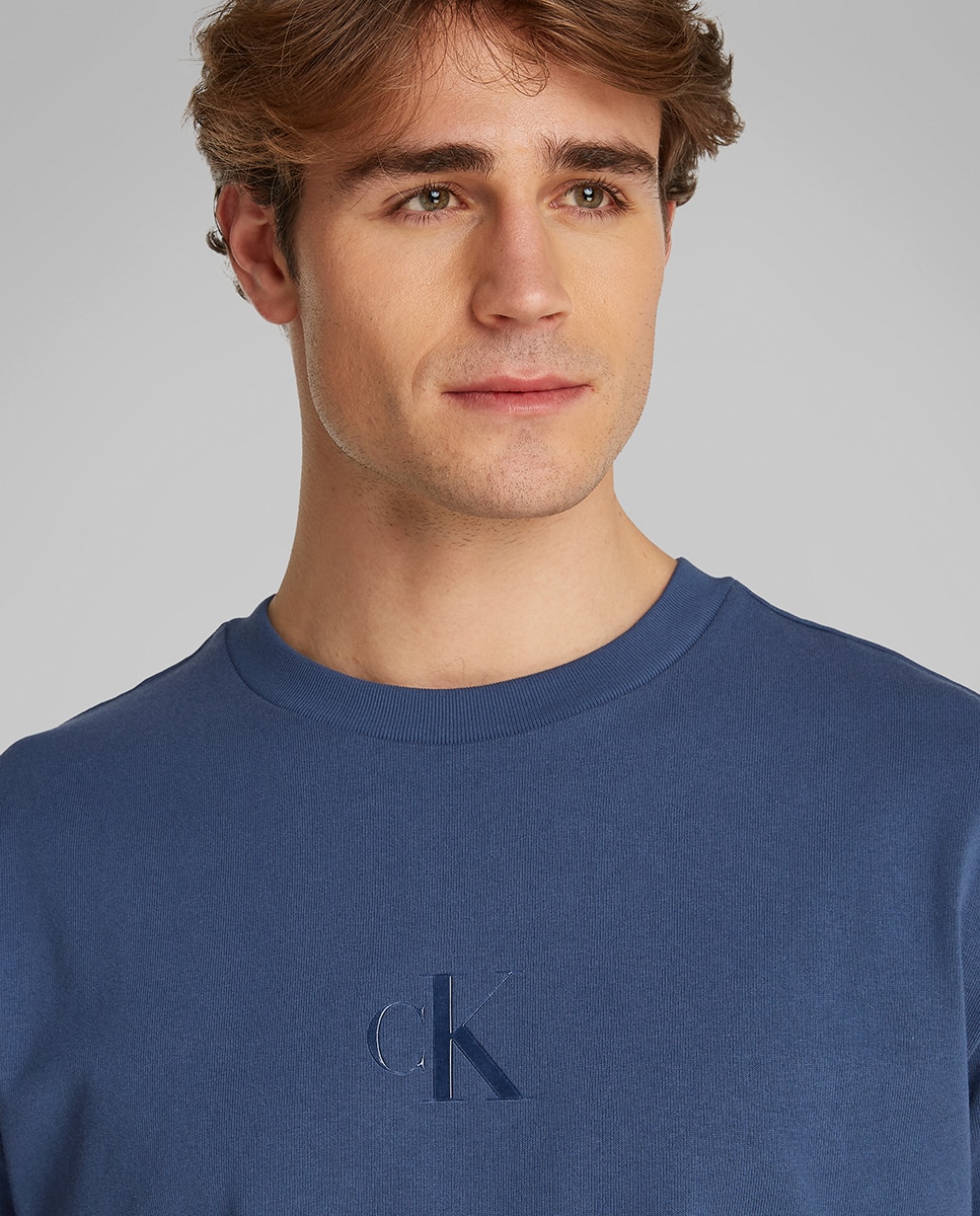 T-shirt com Monograma Azul-marinho-3