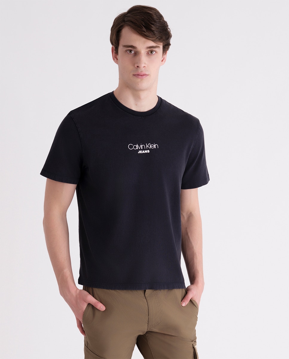 T-shirt de Manga Curta com Logótipo Preto-1