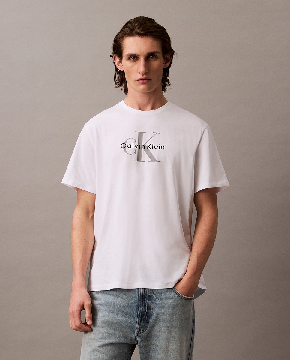 T-shirt com Monograma Branco-1