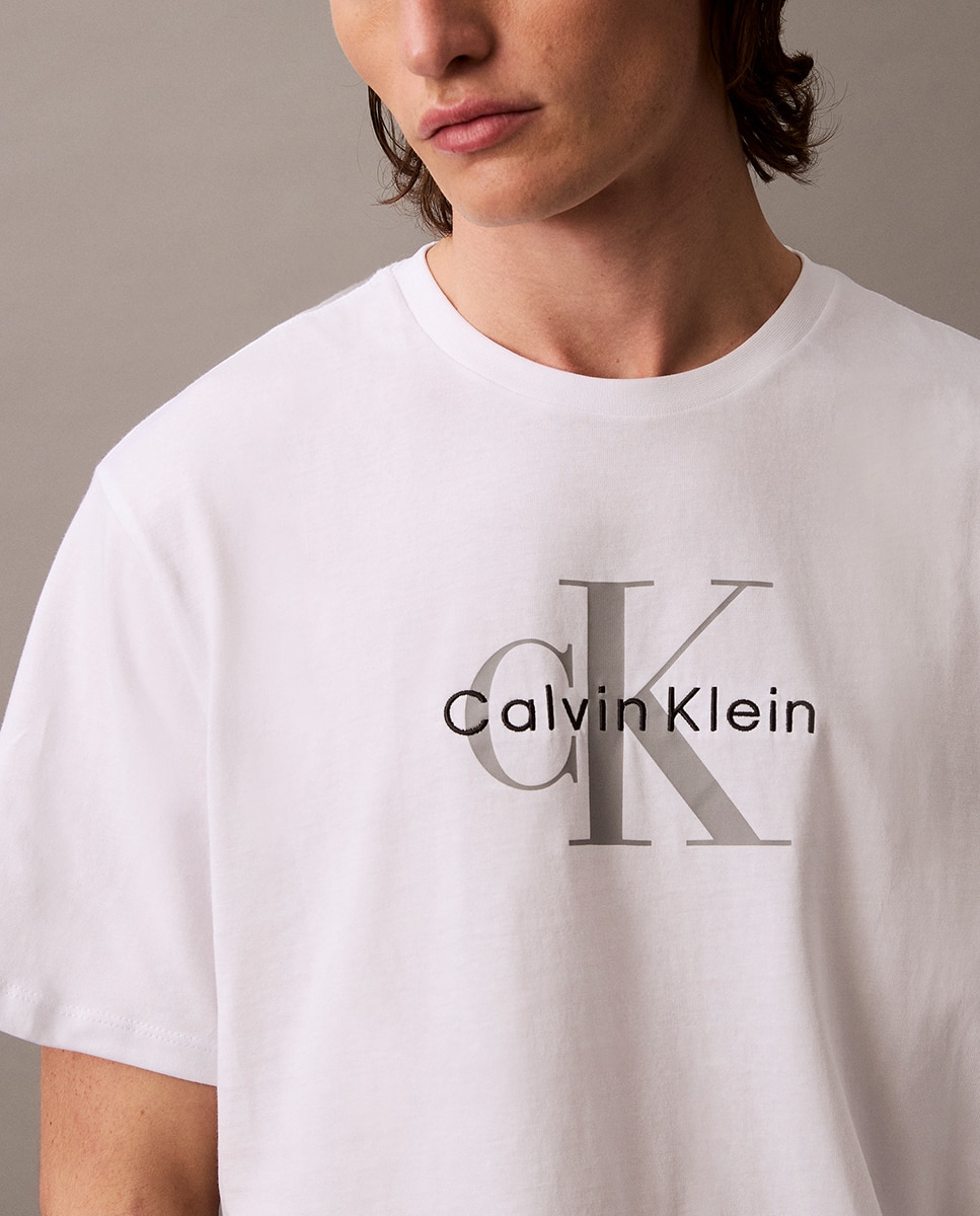 T-shirt com Monograma Branco-3