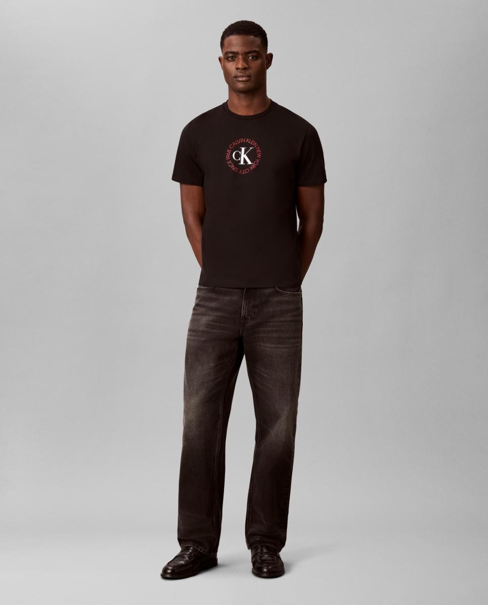 T-shirt com Logótipo de Círculo Preto-3
