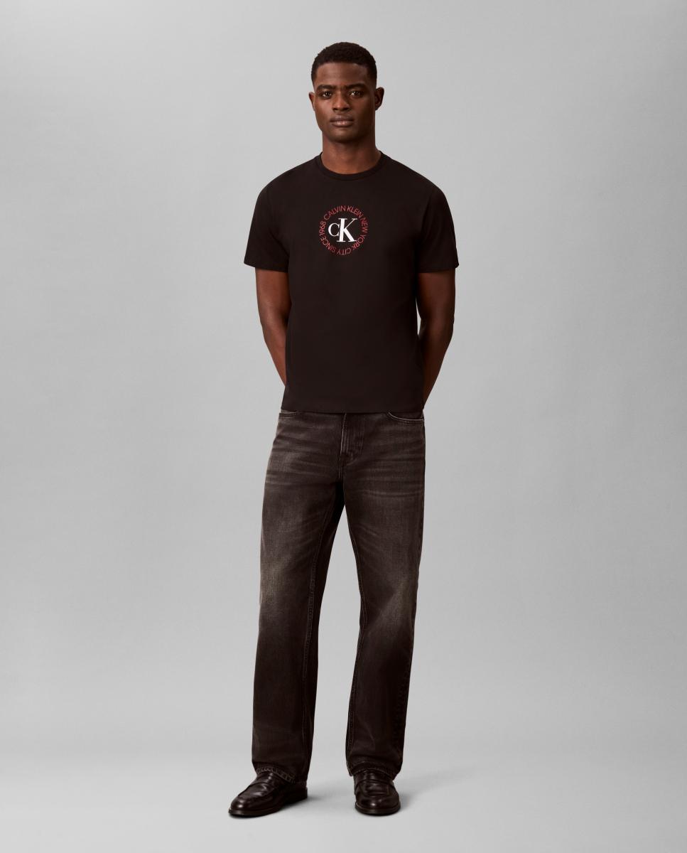 T-shirt com Logótipo de Círculo Preto-7