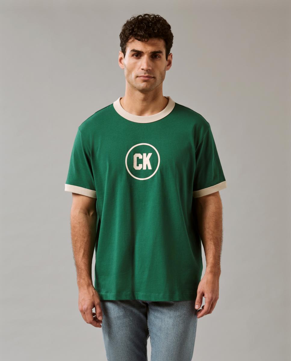 Calvin Klein Jeans - Camiseta Hombre con logo circular easy fit.